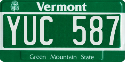 VT license plate YUC587