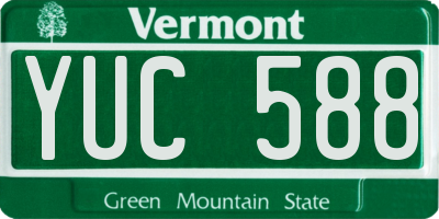 VT license plate YUC588