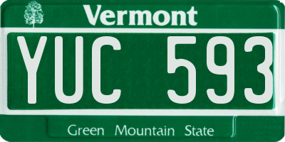 VT license plate YUC593