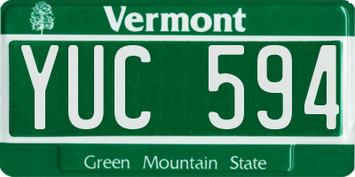 VT license plate YUC594