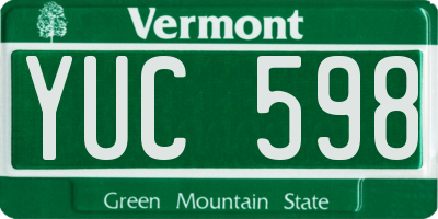 VT license plate YUC598