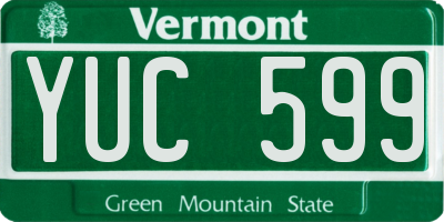 VT license plate YUC599
