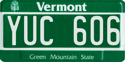 VT license plate YUC606