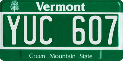 VT license plate YUC607