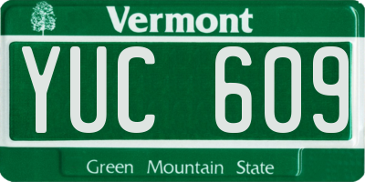VT license plate YUC609