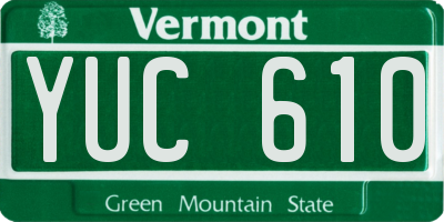 VT license plate YUC610