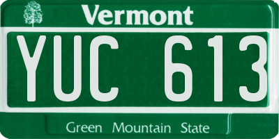 VT license plate YUC613