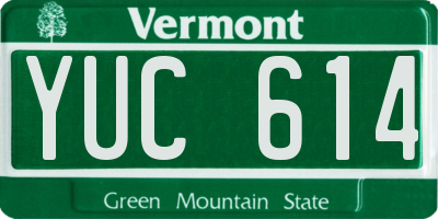VT license plate YUC614