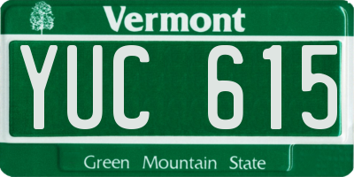 VT license plate YUC615