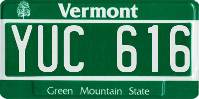 VT license plate YUC616