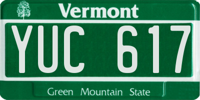 VT license plate YUC617