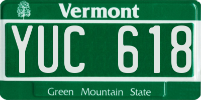 VT license plate YUC618