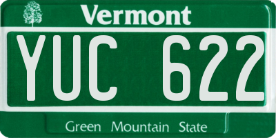 VT license plate YUC622