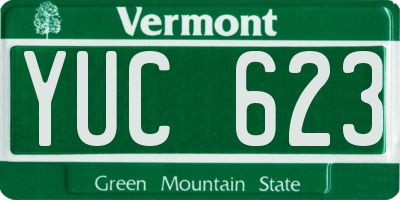 VT license plate YUC623
