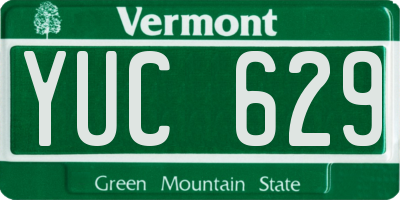 VT license plate YUC629