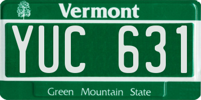 VT license plate YUC631