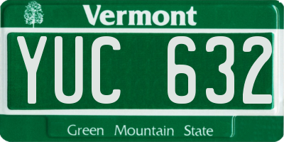 VT license plate YUC632