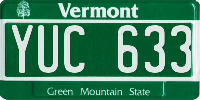 VT license plate YUC633