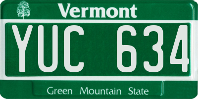 VT license plate YUC634