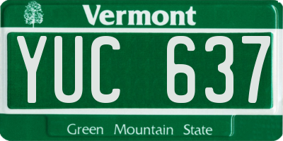 VT license plate YUC637