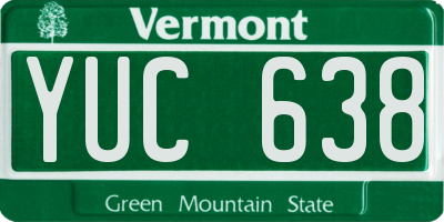 VT license plate YUC638
