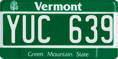 VT license plate YUC639