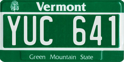 VT license plate YUC641