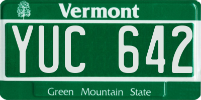 VT license plate YUC642