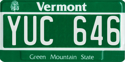 VT license plate YUC646