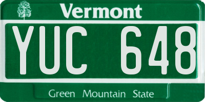 VT license plate YUC648