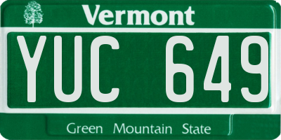 VT license plate YUC649