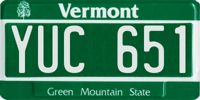 VT license plate YUC651