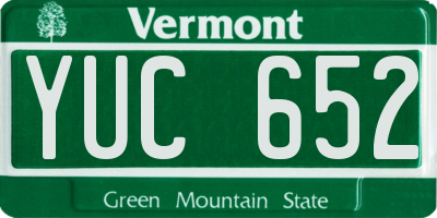 VT license plate YUC652