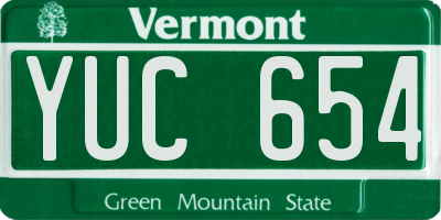 VT license plate YUC654
