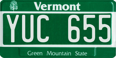 VT license plate YUC655