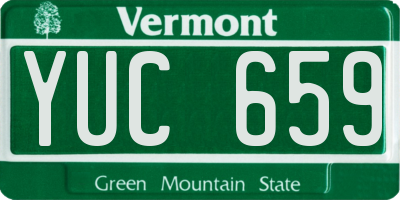 VT license plate YUC659