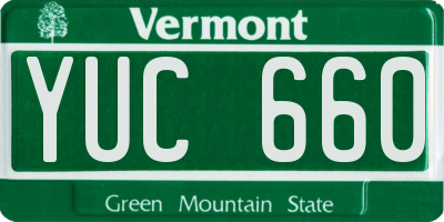 VT license plate YUC660