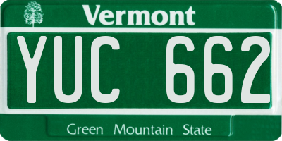 VT license plate YUC662