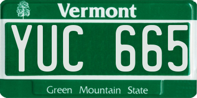 VT license plate YUC665
