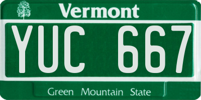 VT license plate YUC667