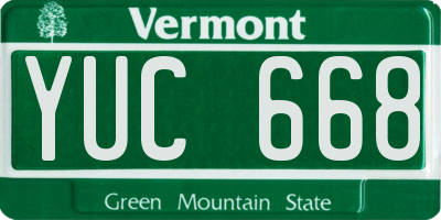 VT license plate YUC668