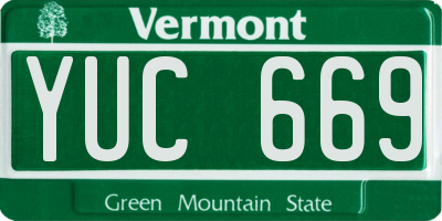 VT license plate YUC669