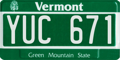 VT license plate YUC671