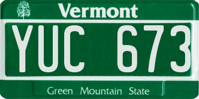 VT license plate YUC673