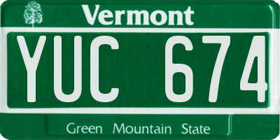VT license plate YUC674
