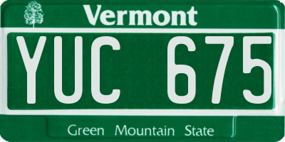 VT license plate YUC675