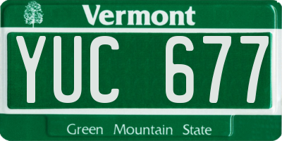 VT license plate YUC677