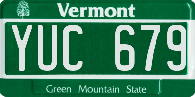 VT license plate YUC679