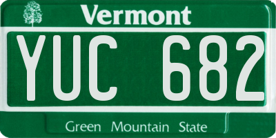 VT license plate YUC682