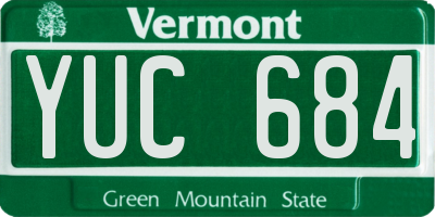 VT license plate YUC684